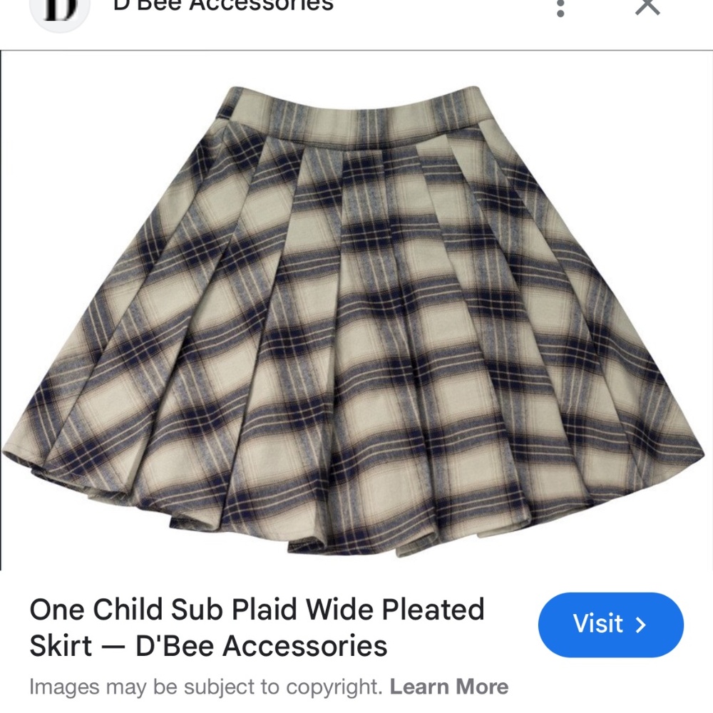 Girls pleated plaid skirt size 6